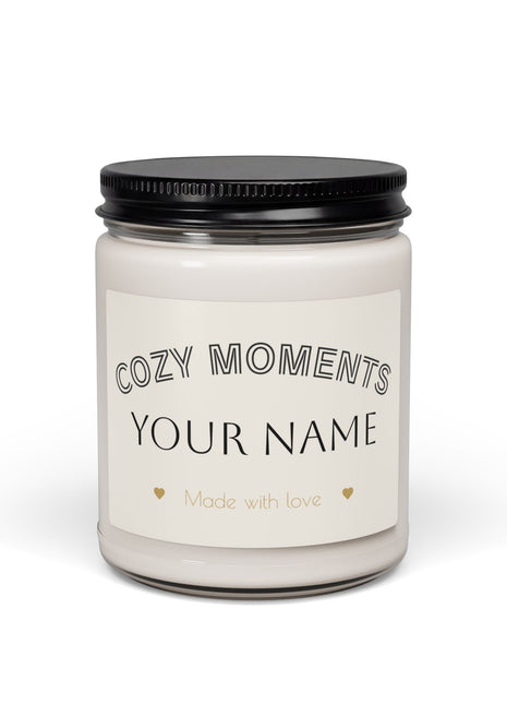Cozy Moments Scented Soy Candle — 9oz "Cozy Moments" Jar (Made with Love)