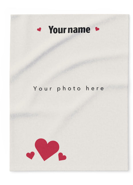 Personalized Birthday Crew Arctic Fleece Blanket — "Prueba No Procesar" Heart Design