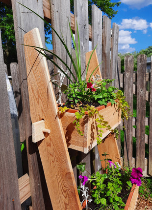 3-Tier Vertical Cedar Standing Planter Box - Eco-Friendly Raised Garden Planter