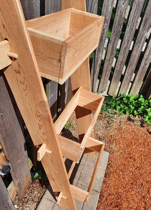 3-Tier Vertical Cedar Standing Planter Box - Eco-Friendly Raised Garden Planter