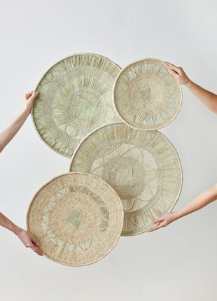 Binga Lace Blonde Basket – Handwoven Wall Décor