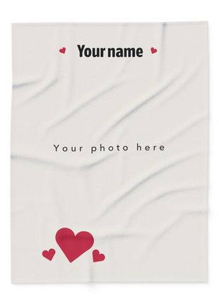 Personalized Birthday Crew Arctic Fleece Blanket — "Prueba No Procesar" Heart Design