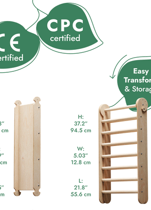 6-in-1 Montessori Climbing Set – Wooden Triangle Ladder Play Gym for Kids