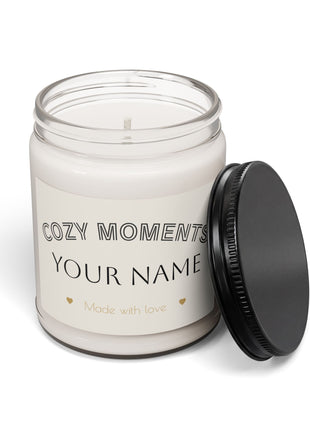 Cozy Moments Scented Soy Candle — 9oz "Cozy Moments" Jar (Made with Love)