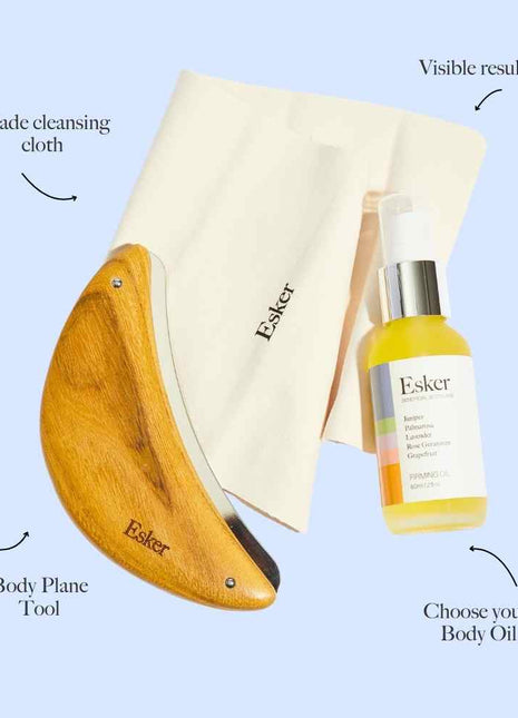 Beauty Body Plane Set - Exfoliating Scraper and Body Oil
