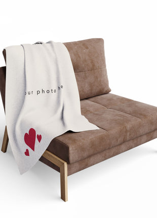 Personalized Birthday Crew Arctic Fleece Blanket — "Prueba No Procesar" Heart Design
