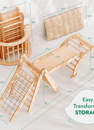 5in1 Climbing Set – Montessori Wooden Play Gym for Kids