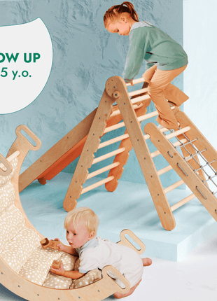 5in1 Climbing Set – Montessori Wooden Play Gym for Kids
