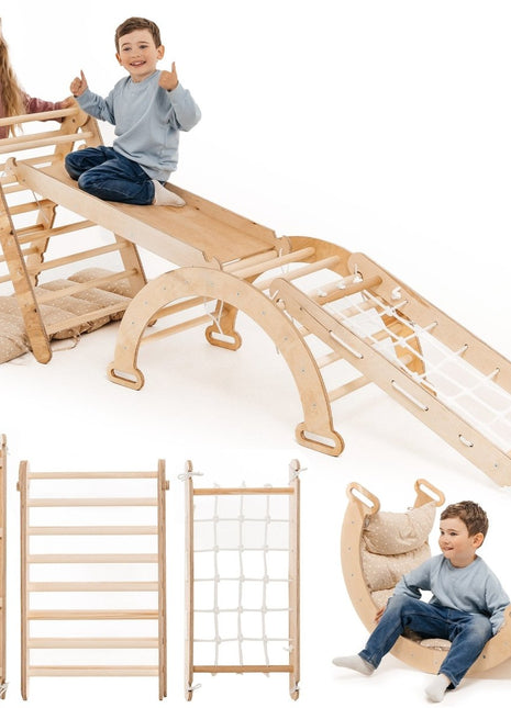 5in1 Climbing Set – Montessori Wooden Play Gym for Kids