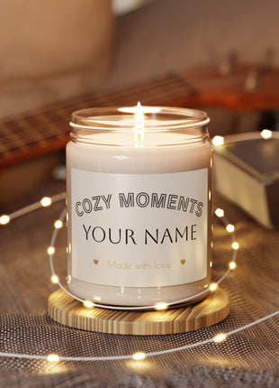 Cozy Moments Scented Soy Candle — 9oz "Cozy Moments" Jar (Made with Love)