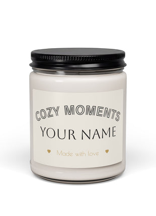 Cozy Moments Scented Soy Candle — 9oz "Cozy Moments" Jar (Made with Love)