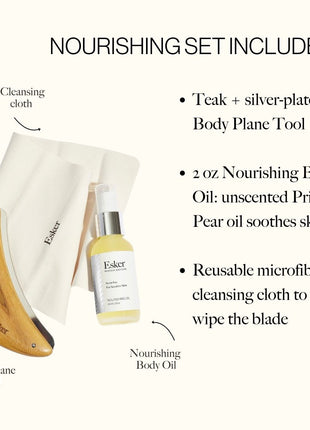 Beauty Body Plane Set - Exfoliating Scraper and Body Oil