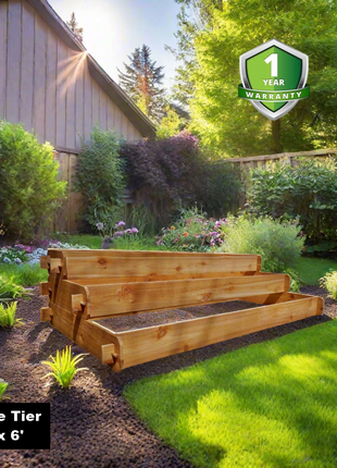 Timberlane Gardens 3-Tier Raised Garden Bed Kit – Large Cedar Elevated Planter