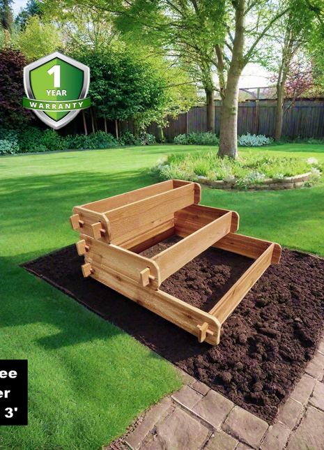 Timberlane Gardens 3-Tier Raised Garden Bed Kit – Small Cedar Elevated Planters