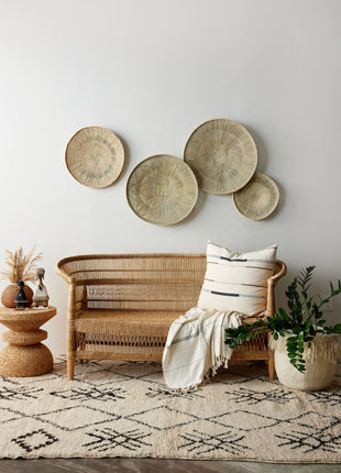 Binga Lace Blonde Basket – Handwoven Wall Décor