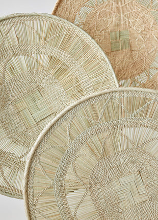 Binga Lace Blonde Basket – Handwoven Wall Décor
