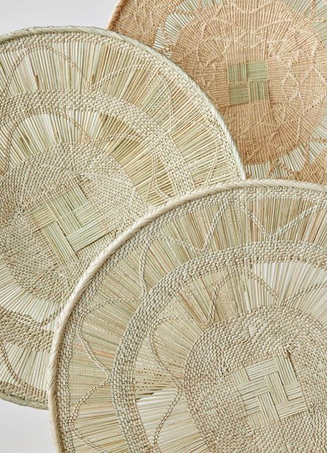 Binga Lace Blonde Basket – Handwoven Wall Décor