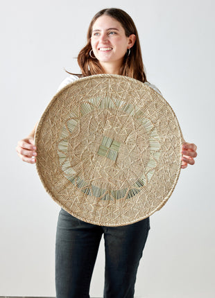 Binga Lace Blonde Basket – Handwoven Wall Décor