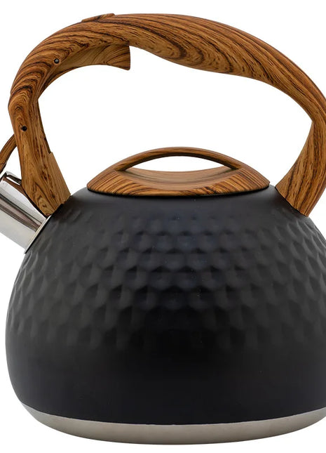 DecorBites™ 3L Stainless Steel Whistle Boiling Kettle | Hammer Pattern Sound Kettle for Gas and Induction Cookers