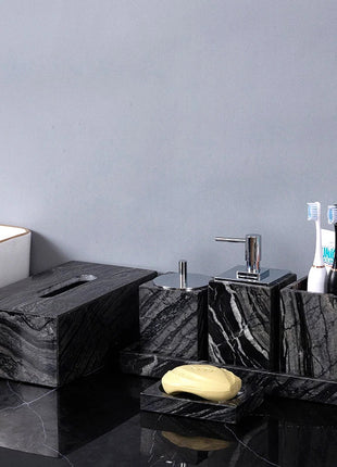 DecorBites™ Ancient Wood Grain Marble Bathroom Set with Luxury Accessories