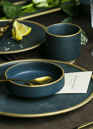 Modern Porcelain Dinnerware Set – Ceramic Plates, Bowls & Cutlery by DecorBites™
