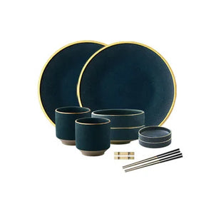 Modern Porcelain Dinnerware Set – Ceramic Plates, Bowls & Cutlery by DecorBites™
