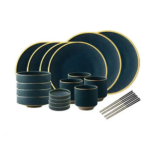 Modern Porcelain Dinnerware Set – Ceramic Plates, Bowls & Cutlery by DecorBites™