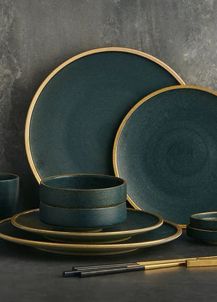 Modern Porcelain Dinnerware Set – Ceramic Plates, Bowls & Cutlery by DecorBites™