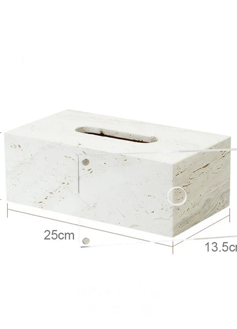 DecorBites™ Beige Travertine Marble Bathroom Set - Soap Dispenser Toothbrush Holder Tissue Box