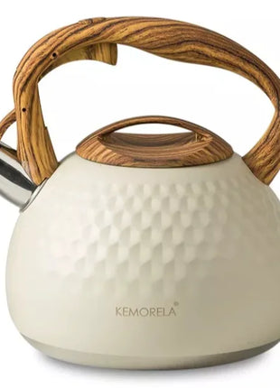 DecorBites™ 3L Stainless Steel Whistle Boiling Kettle | Hammer Pattern Sound Kettle for Gas and Induction Cookers