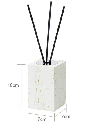 DecorBites™ Beige Travertine Marble Bathroom Set - Soap Dispenser Toothbrush Holder Tissue Box