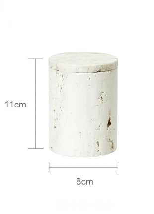 DecorBites™ Beige Travertine Marble Bathroom Set - Soap Dispenser Toothbrush Holder Tissue Box