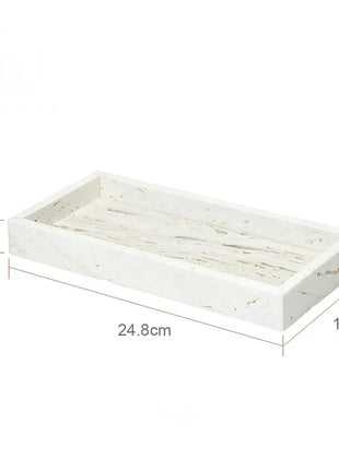 DecorBites™ Beige Travertine Marble Bathroom Set - Soap Dispenser Toothbrush Holder Tissue Box