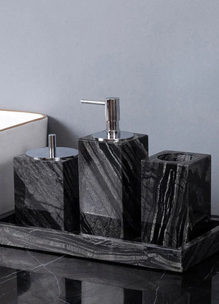 DecorBites™ Ancient Wood Grain Marble Bathroom Set with Luxury Accessories