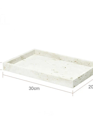 DecorBites™ Beige Travertine Marble Bathroom Set - Soap Dispenser Toothbrush Holder Tissue Box