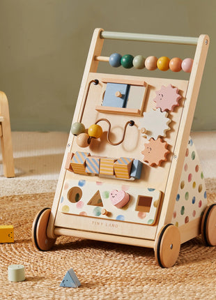 Tiny Land® Versatile Natural Wooden Baby Walker