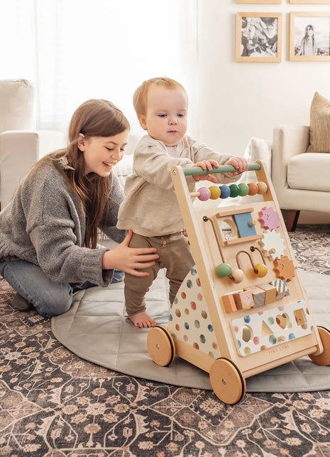Tiny Land® Versatile Natural Wooden Baby Walker