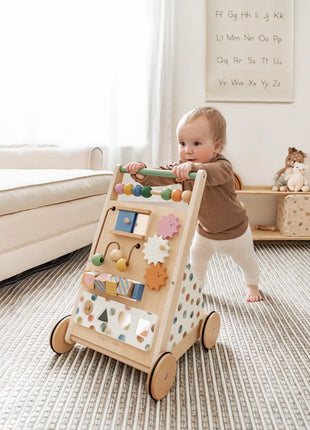 Tiny Land® Versatile Natural Wooden Baby Walker