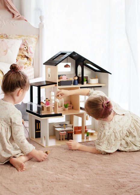 Tiny Land® Sweetwood Edge Dollhouse – Eco-Friendly Wooden Dollhouse for Kids