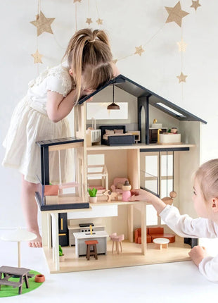 Tiny Land® Sweetwood Edge Dollhouse – Eco-Friendly Wooden Dollhouse for Kids
