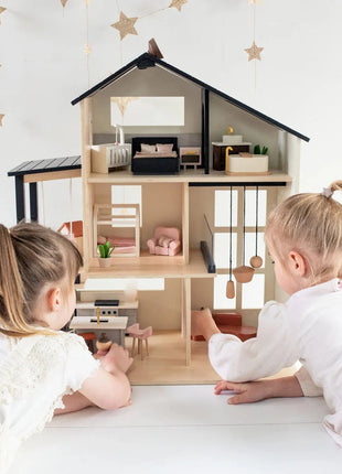 Tiny Land® Sweetwood Edge Dollhouse – Eco-Friendly Wooden Dollhouse for Kids