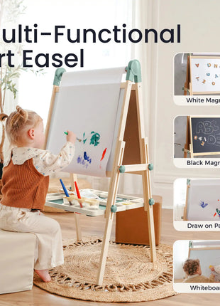 Tiny Land® Magnitales Easel for Kids - Magnetic & Dry-Erase Art Easel for Children
