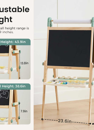 Tiny Land® Magnitales Easel for Kids - Magnetic & Dry-Erase Art Easel for Children