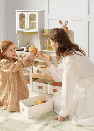 Wooden Play Kitchen with Storage for Toddlers by Tiny Land®