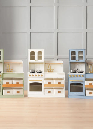Wooden Play Kitchen with Storage for Toddlers by Tiny Land®