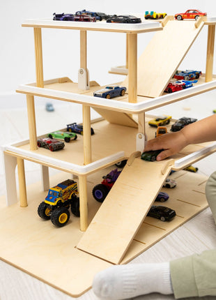 Wooden Toy Parking Garage - Kids Playset