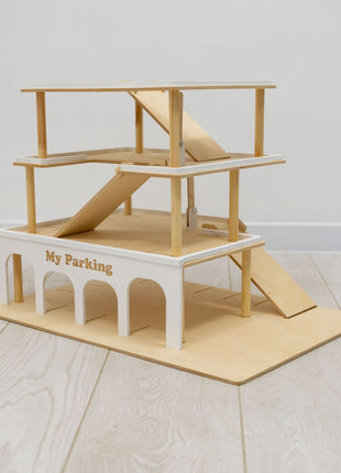 Wooden Toy Parking Garage - Kids Playset