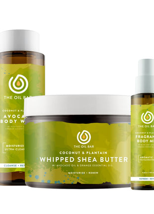 Hydrating Coconut & Plantain Skincare Gift Set - Body Wash, Mist & Shea Butter