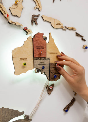 3D LED Wooden World Map 3.0  – Multicolor Wall Art Decor