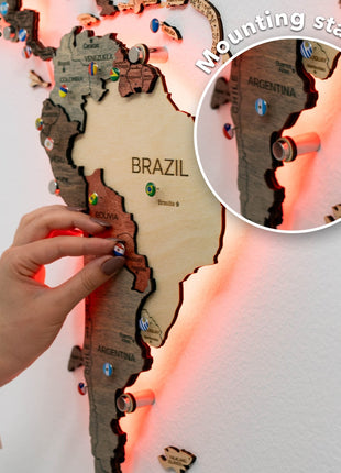 3D LED Wooden World Map 3.0  – Multicolor Wall Art Decor
